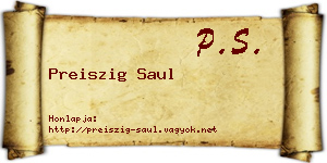 Preiszig Saul névjegykártya